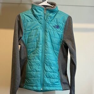 The North Face Aqua and Charcoal Jacket